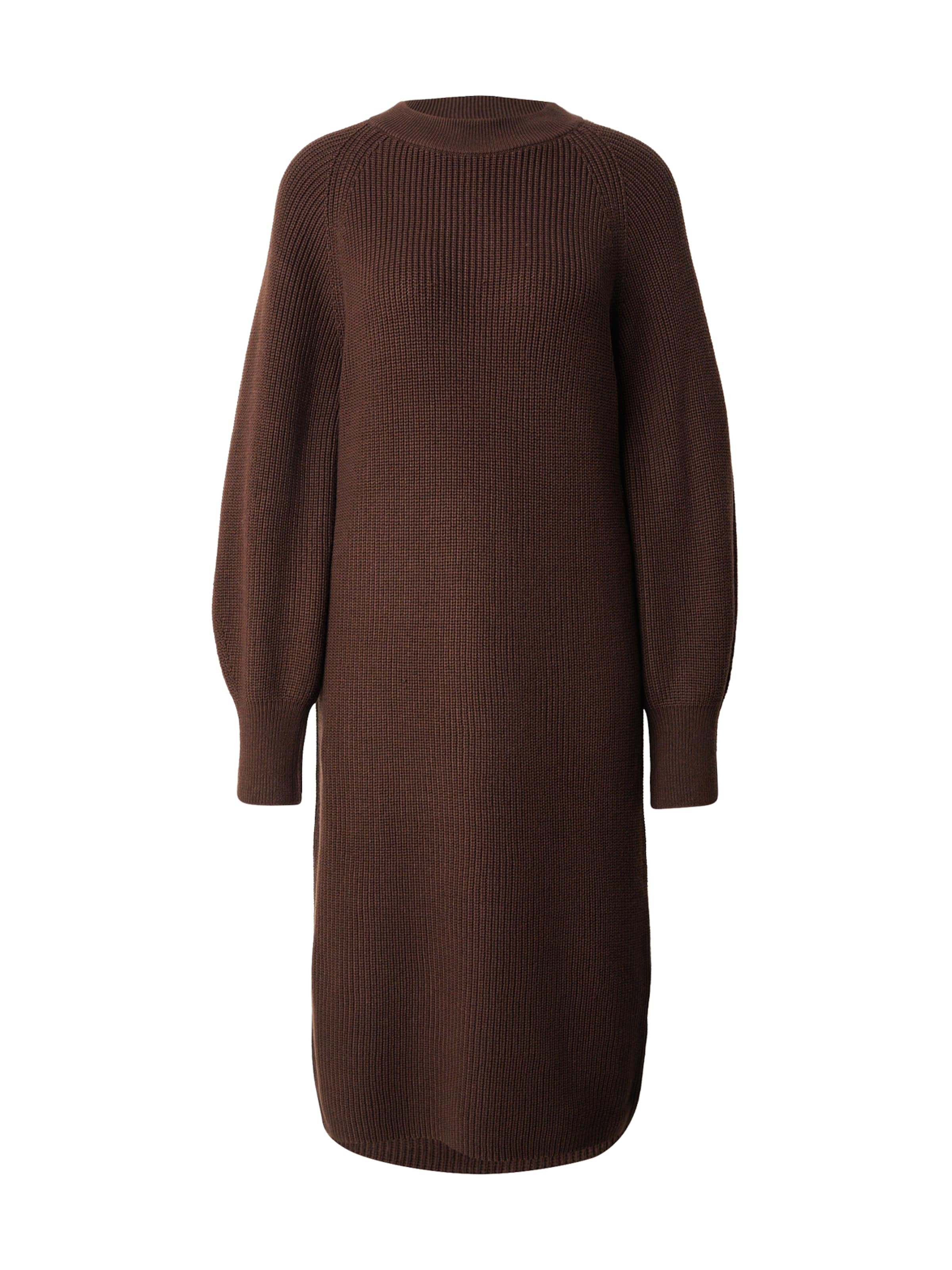 s.Oliver - Vestido de malha em castanho: frente