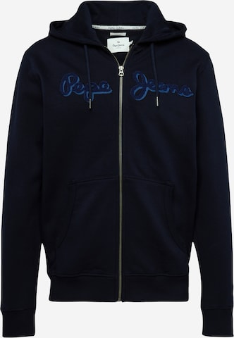 Pepe Jeans Zip-Up Hoodie 'Ryan' in Blue: front