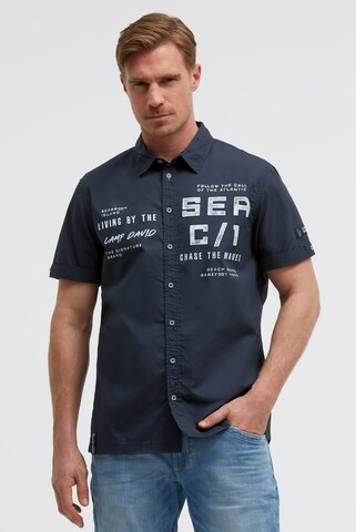 CAMP DAVID Regular fit Button Up Shirt in Blue: front