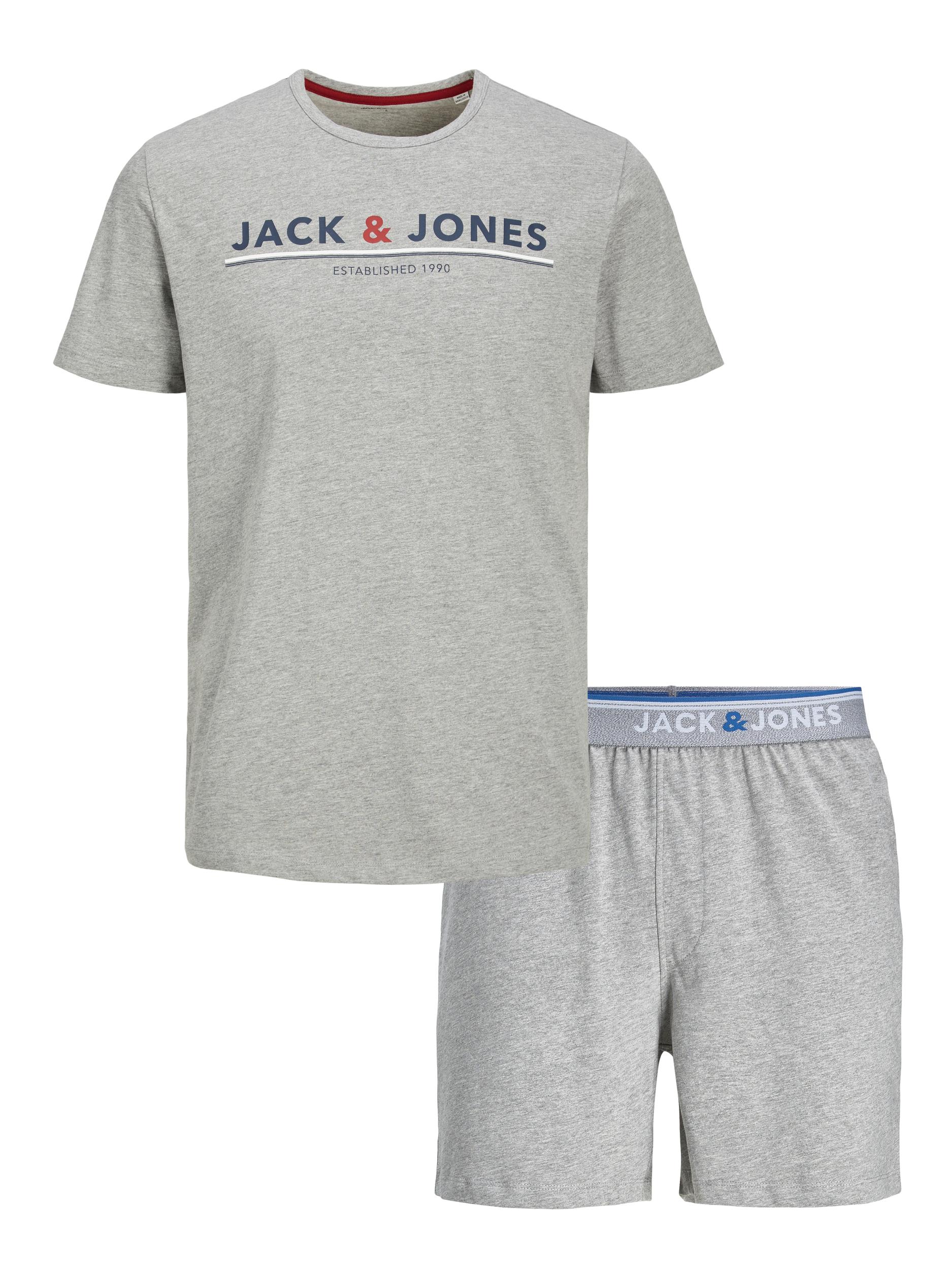 JACK & JONES Piżama krótka Mont w kolorze Szarym 