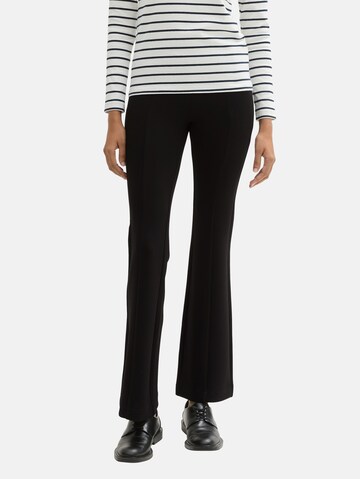 TOM TAILOR Flared Leggings in Zwart: voorkant