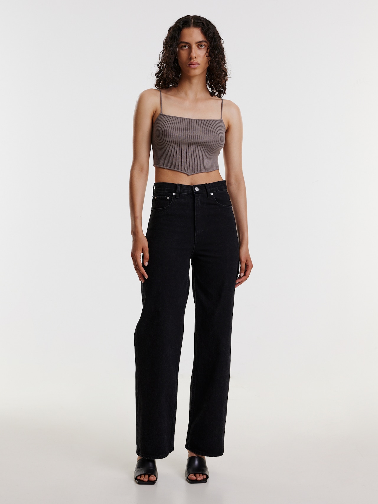 EDITED Top de punto 'Alica' beige oscuro