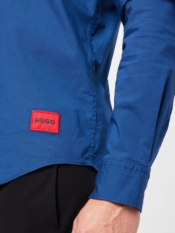 HUGO Red Slim Fit Hemd 'Ermo' in Blau
