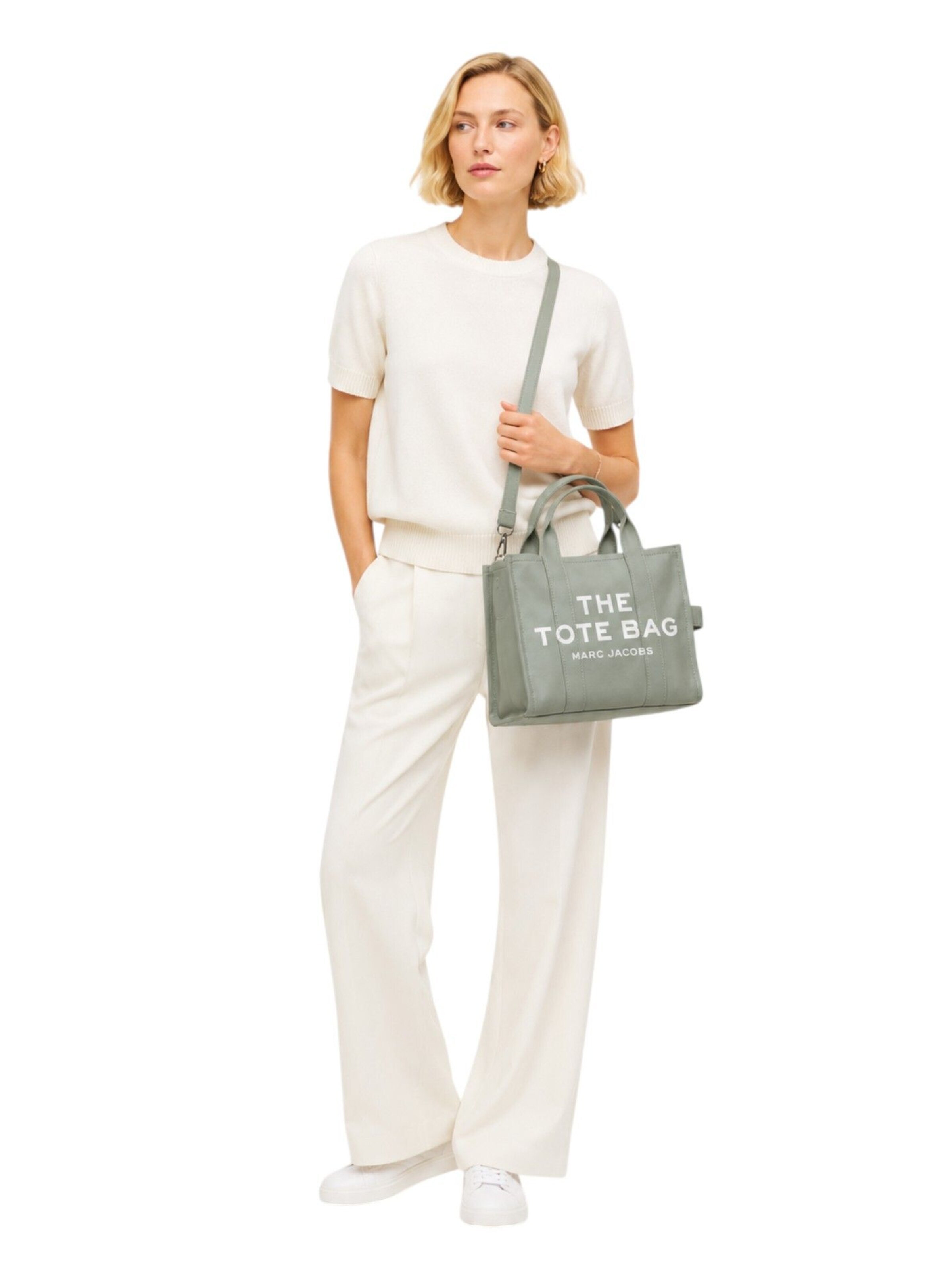 Marc Jacobs Shopper 'The Canvas Medium Tote Bag' in Grey: front