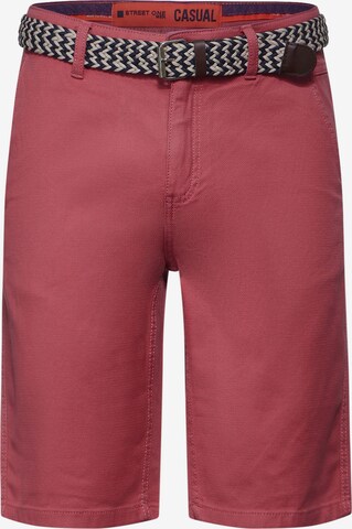 Street One MEN Regular Chino Pants in Red: front