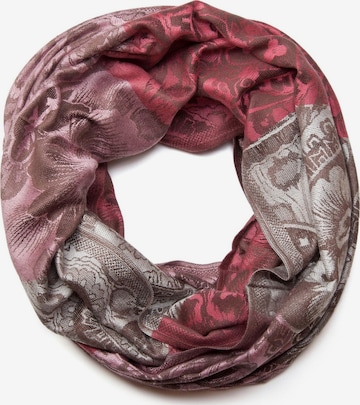 styleBREAKER Loop scarf 'Loop mit Hibiskus Blüten und Paisley Muster' in Orange: front