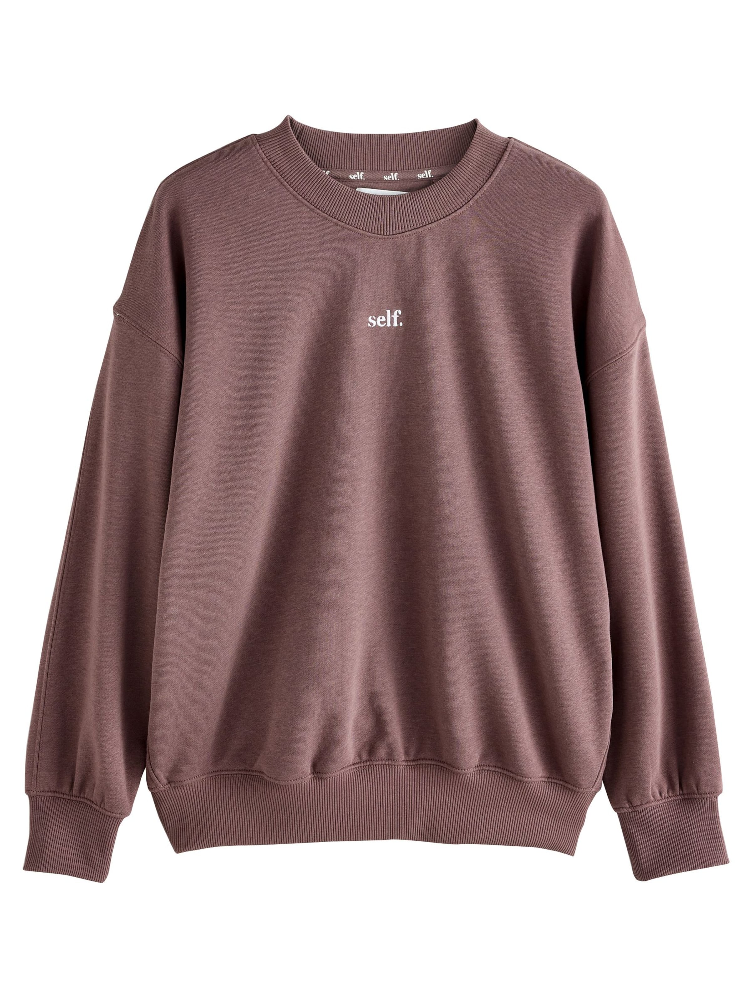 Sweat-shirt 'Selbst' self. en marron : devant
