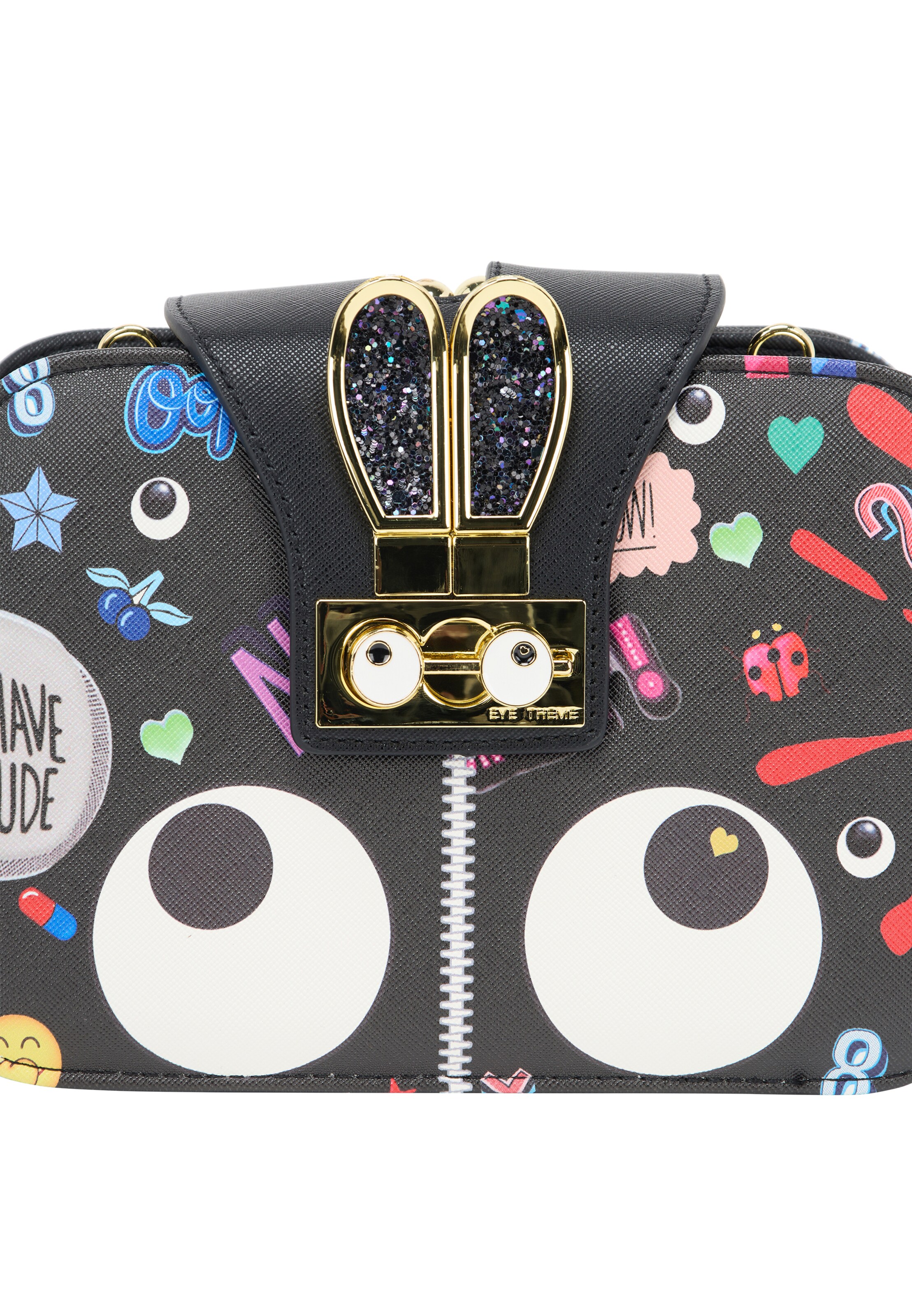 MYMO Τσάντα ώμου 'Pop Eyetheme' σε μαύρο