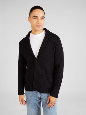 DRYKORN Knit Cardigan 'GRIGON' in Black: front