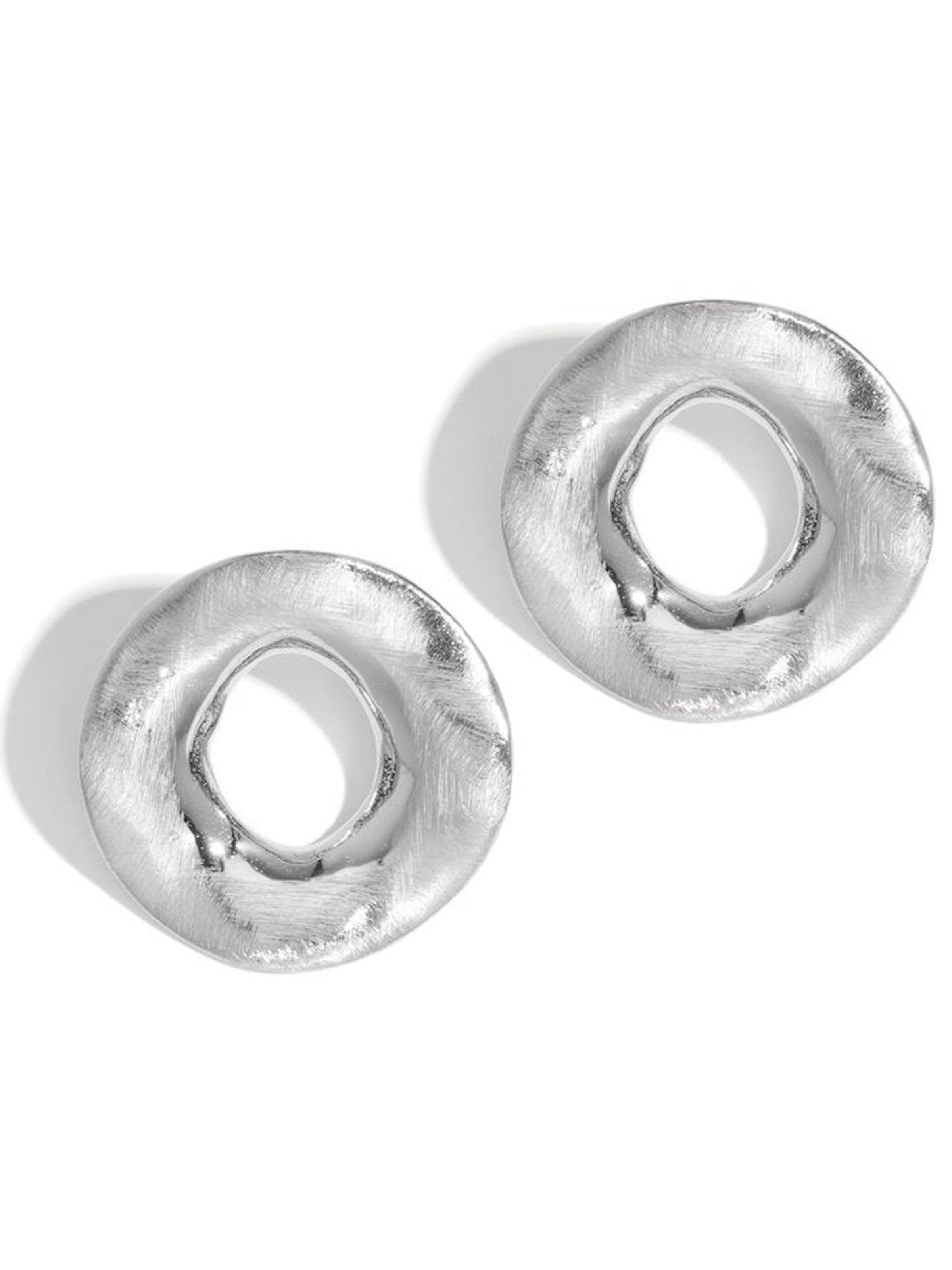 Boucles d'oreilles 'HAZEL' Cala Rose en argent : devant