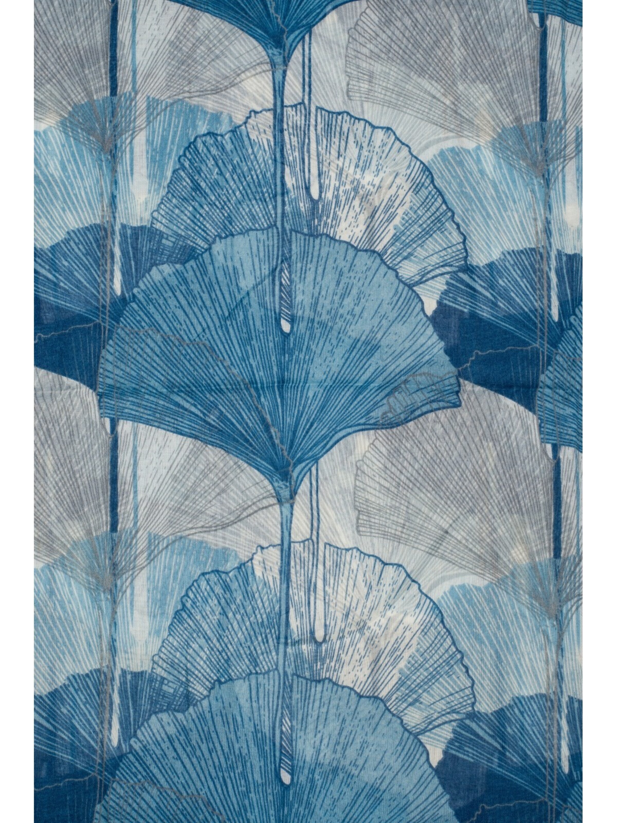 styleBREAKER Schal 'Langer Schal Ginkgo Leaves'‌‌ in Blau