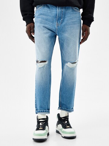 Bershka Loosefit Jeans in Blauw: voorkant