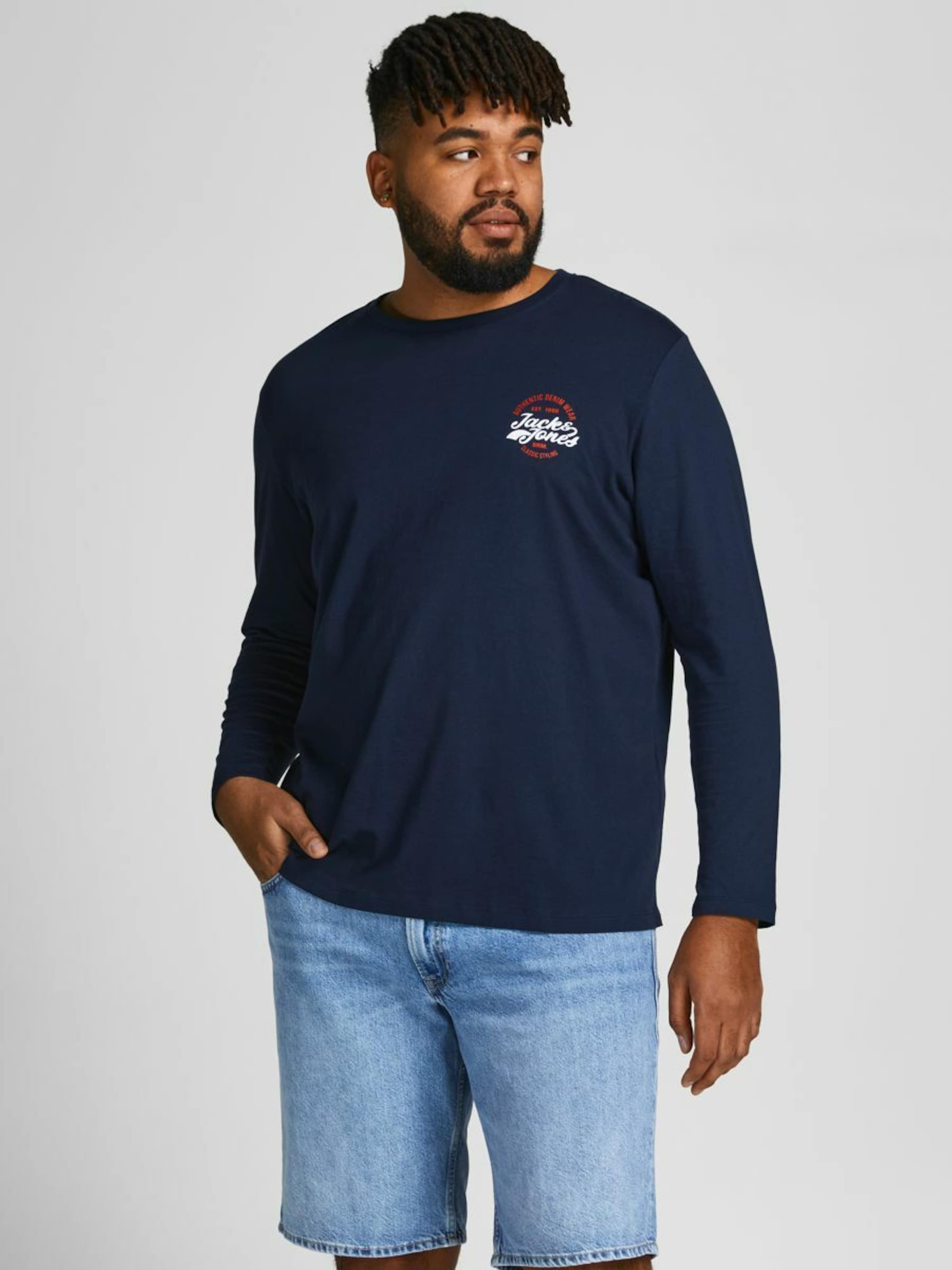 Männer Shirts Jack & Jones Plus Shirt in Navy, Schwarz - KA12982 Männer Shirts Jack & Jones Plus Shirt in Navy, Schwarz - KA12982
