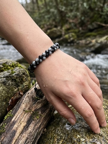 UNIQAL Armband 'LABRADORIT SCHWARZER TURMALIN' in Gemengde kleuren