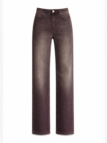 IT'S BASIC Regular Jeans 'EMMA Straight High Rise' in Brown: front