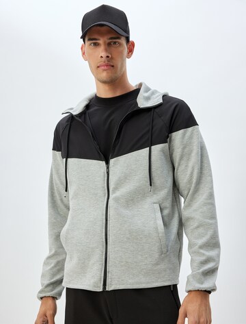 Koton Zip-Up Hoodie in Grey