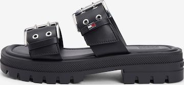 Tommy JeansNatikače s potpeticom - crna boja: prednji dio