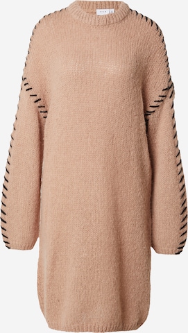 smėlio VILA Megzta suknelė 'VIChoca New': priekis