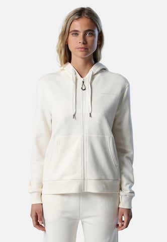 North Sails Zip-Up Hoodie in White: front