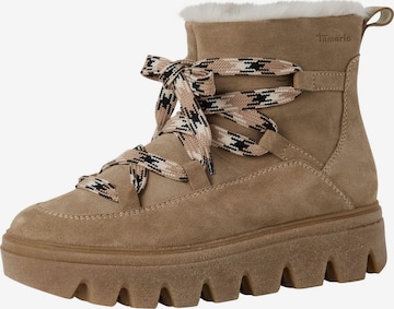 Tamaris Schnürstiefelette in Beige: Vorderseite