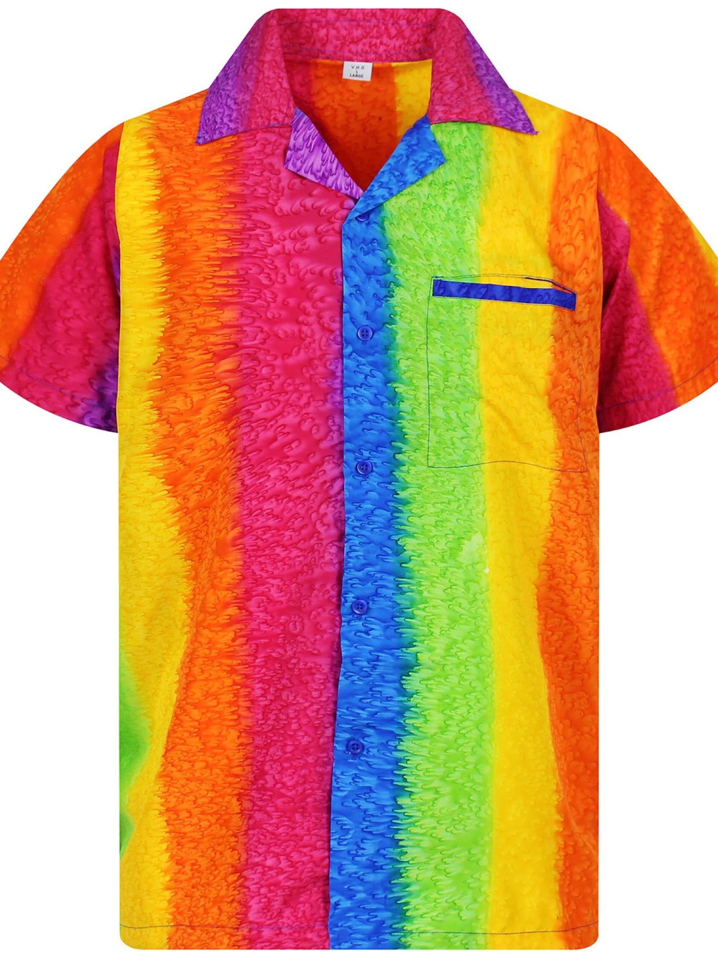 Maglietta 'Rainbow Vertikal' di King Kameha in colori misti: frontale