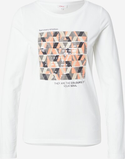 s.Oliver Shirt in XS in hellbeige / grau / orange / schwarz, Produktansicht