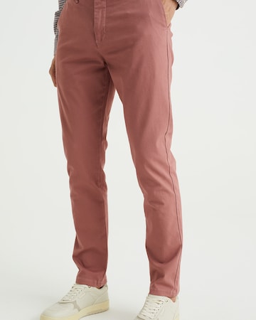 Coupe slim Pantalon chino WE Fashion en rose : devant