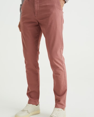 rožinė WE Fashion Prigludęs „Chino“ stiliaus kelnės: priekis