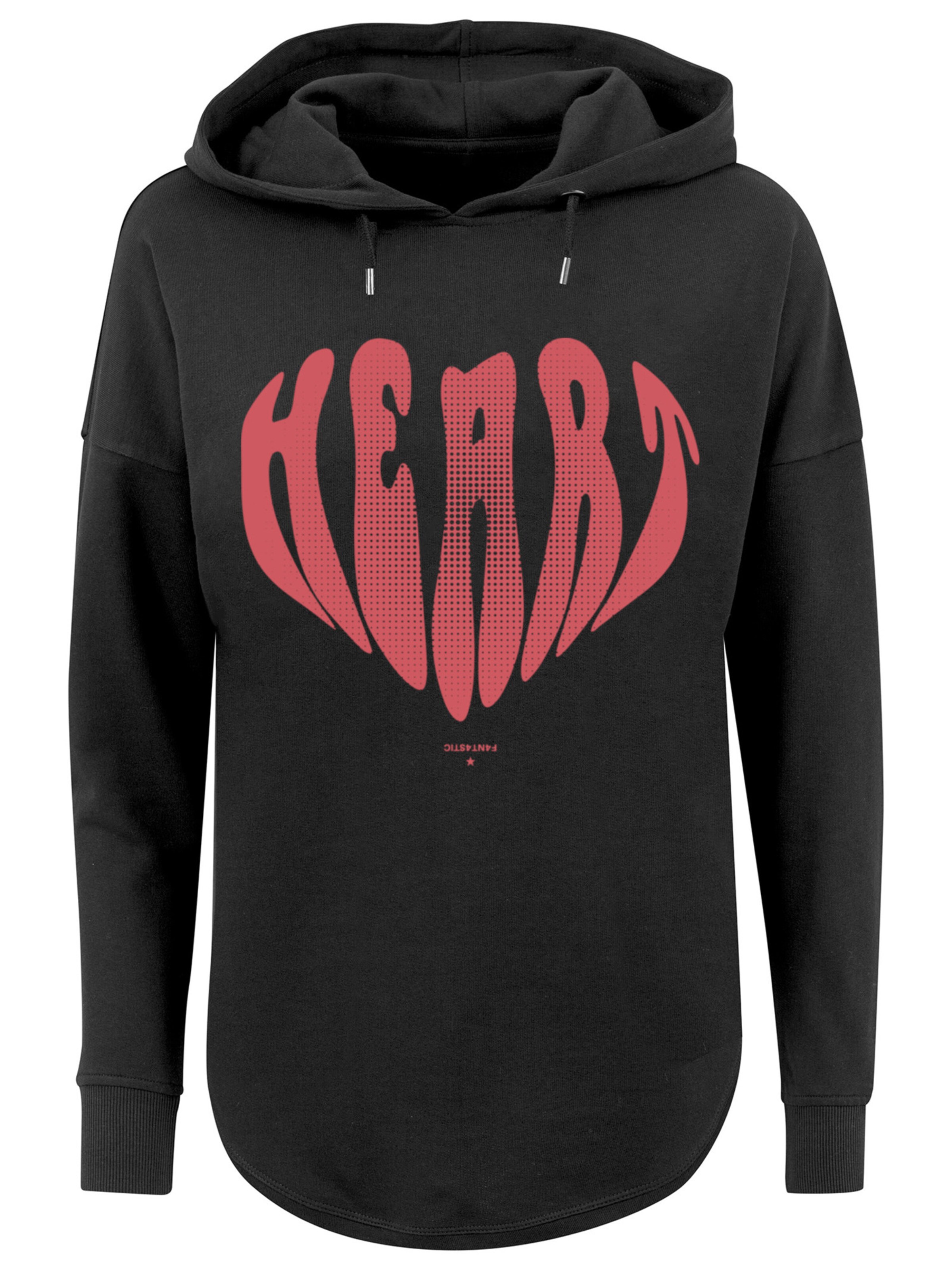F4NT4STIC Sweatshirt 'Valentinstag Herz' in Black: front