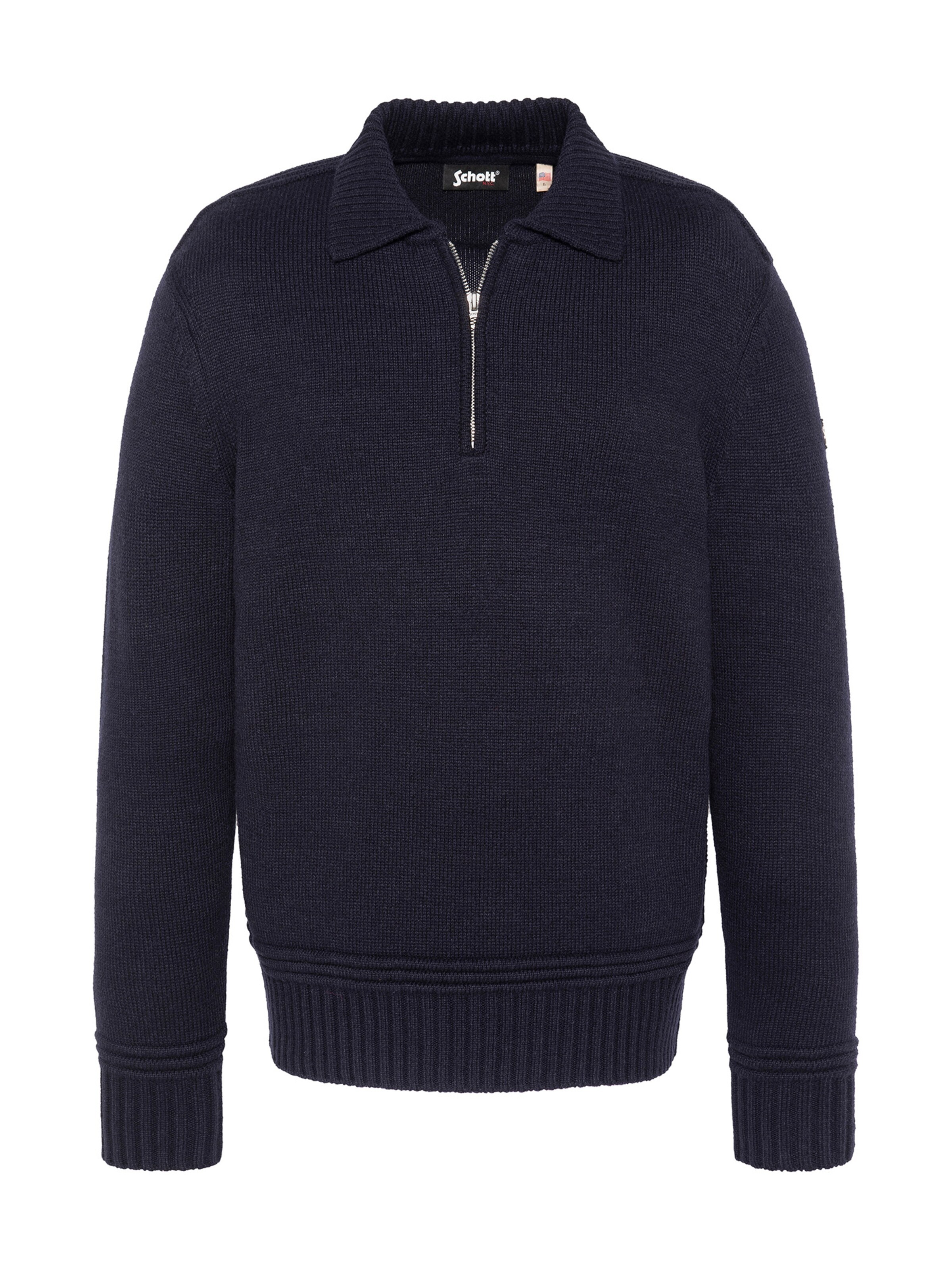 Schott NYC Sweater in Blue: front