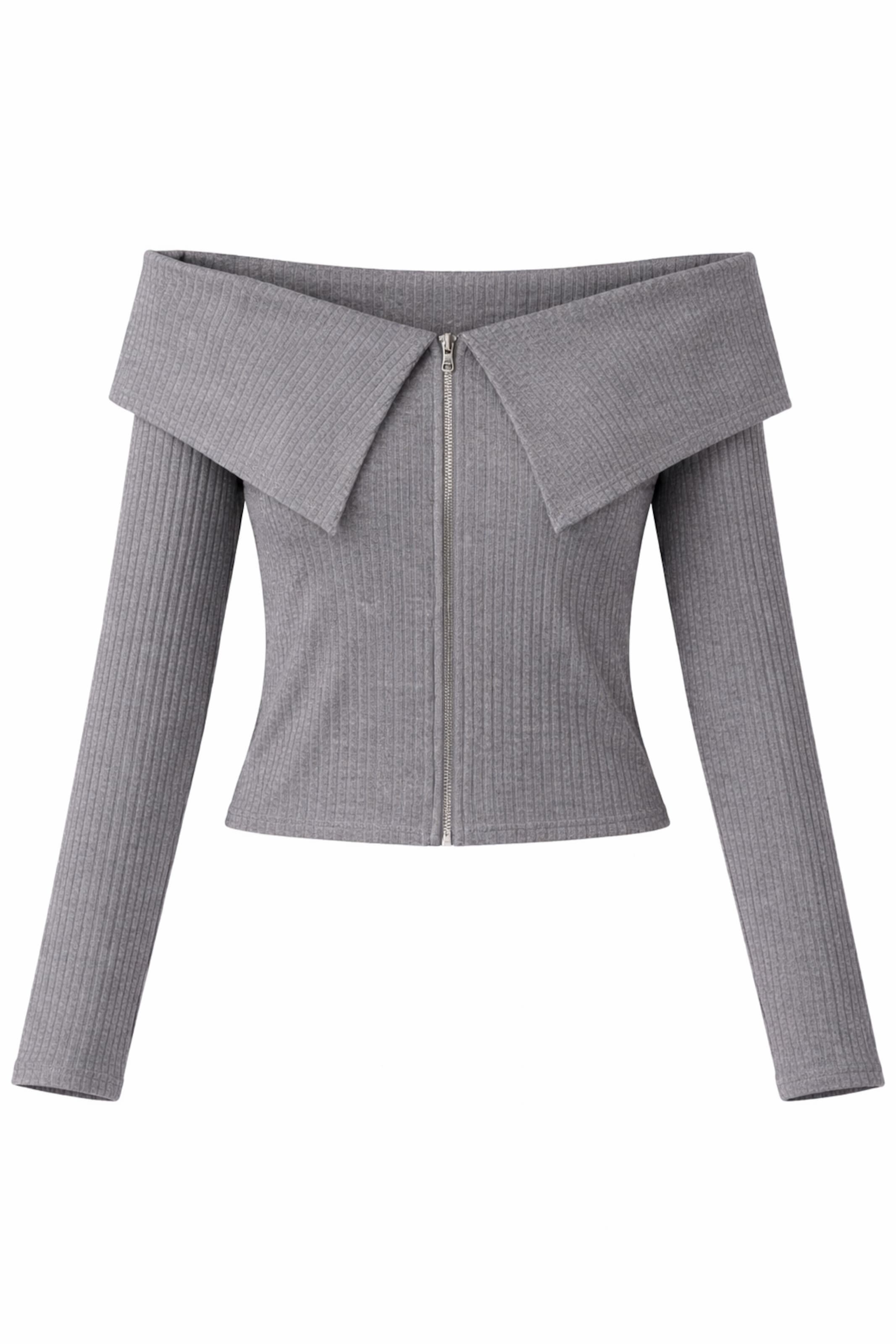 BRAVE SOUL Gebreid vest in Grijs: voorkant