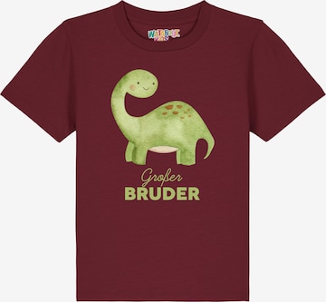 watabout.kids Shirt 'Dinosaurier Großer Bruder' in Red: front