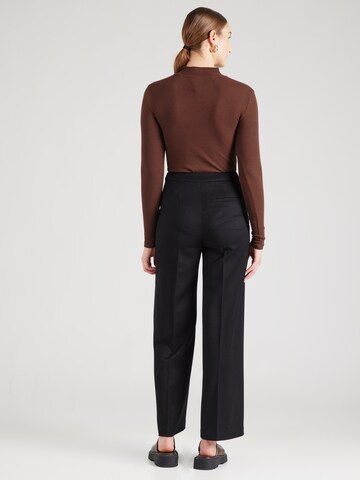 Wide leg Pantaloni con piega frontale di & Other Stories in nero