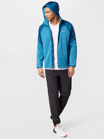 UNDER ARMOUR Sports sweat jacket 'Essential' in Blue