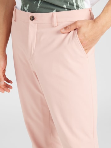 SELECTED HOMME Slimfit Παντελόνι με τσάκιση 'LIAM' σε ροζ