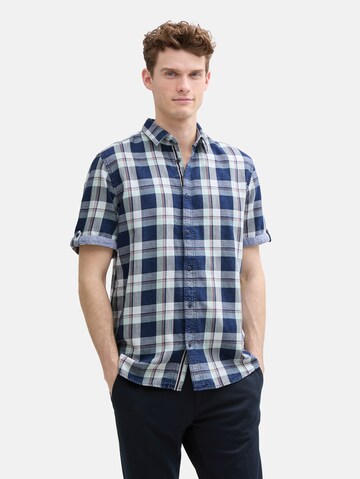 TOM TAILOR Regular fit Button Up Shirt in Blue: front