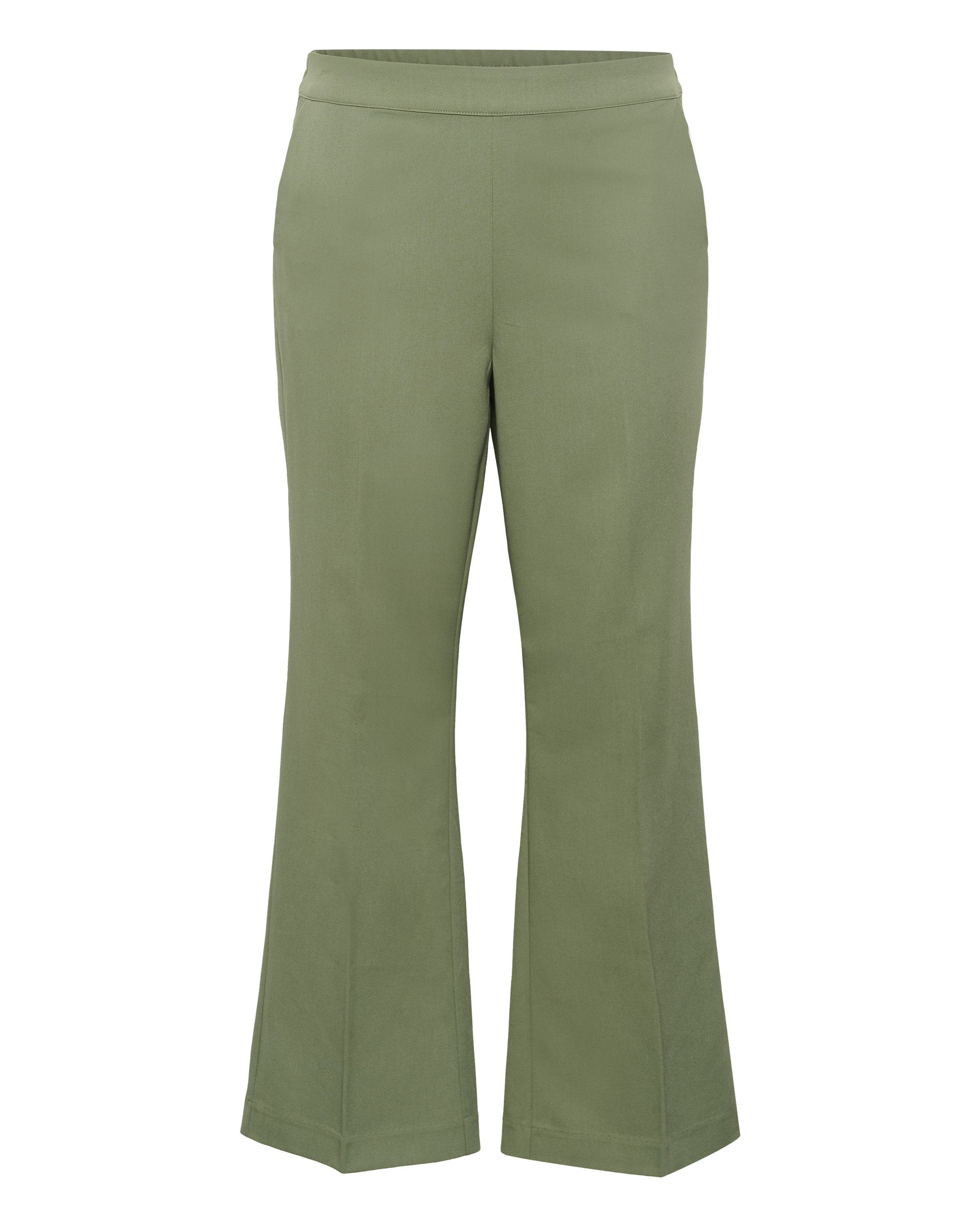 KAFFE CURVE Flared Hose 'KCsakira' in Grün: Vorderseite