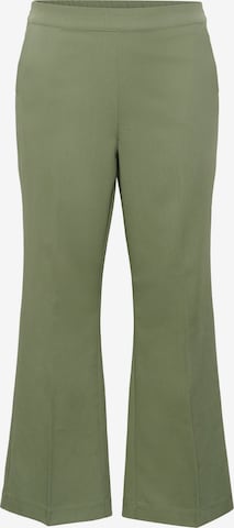KAFFE CURVE Flared Hose 'KCsakira' in Grün: Vorderseite