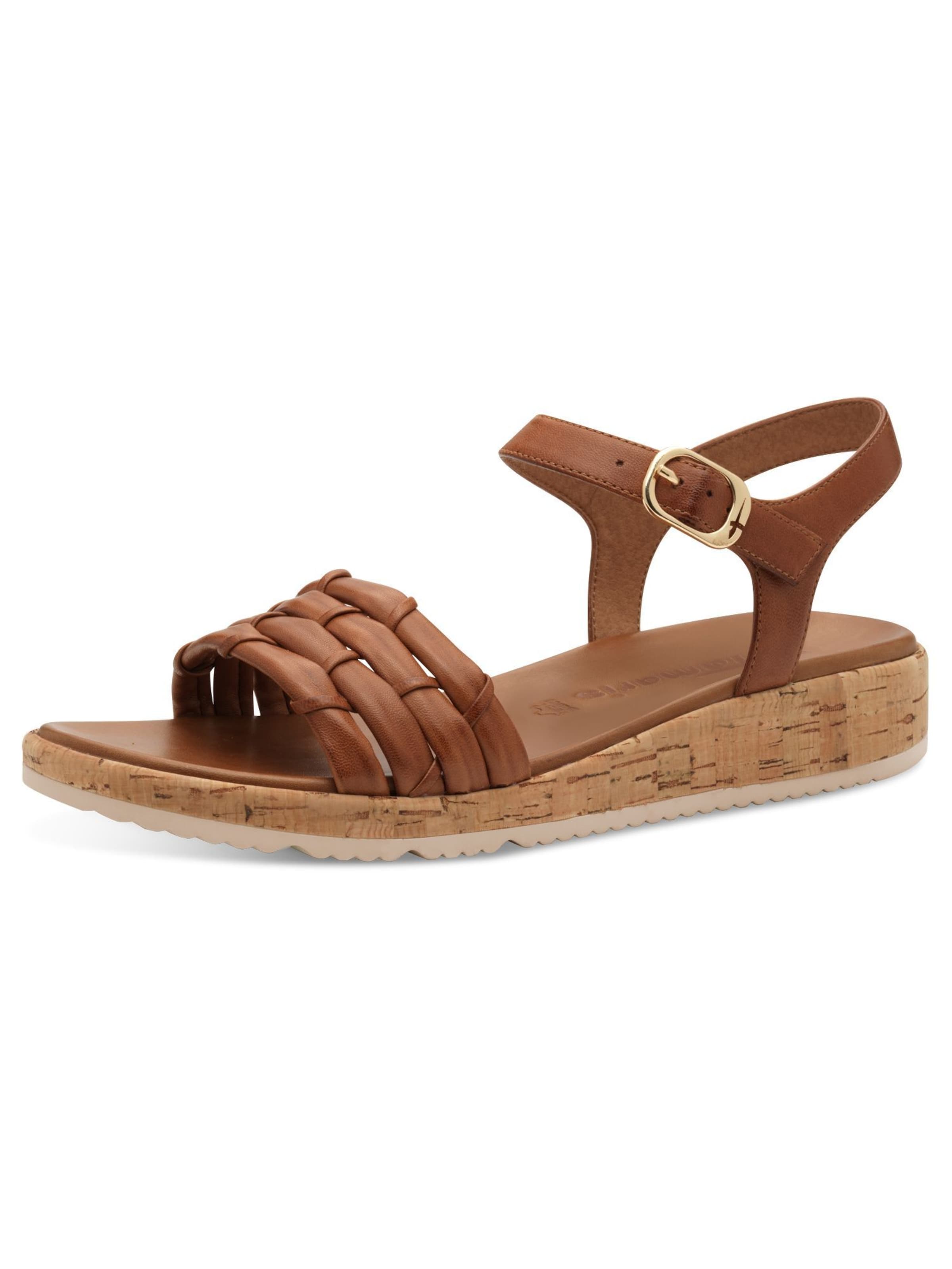 Tamaris Sandalen met riem in Bruin: voorkant