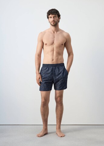 MANGO MAN Board Shorts 'Flower' in Blue