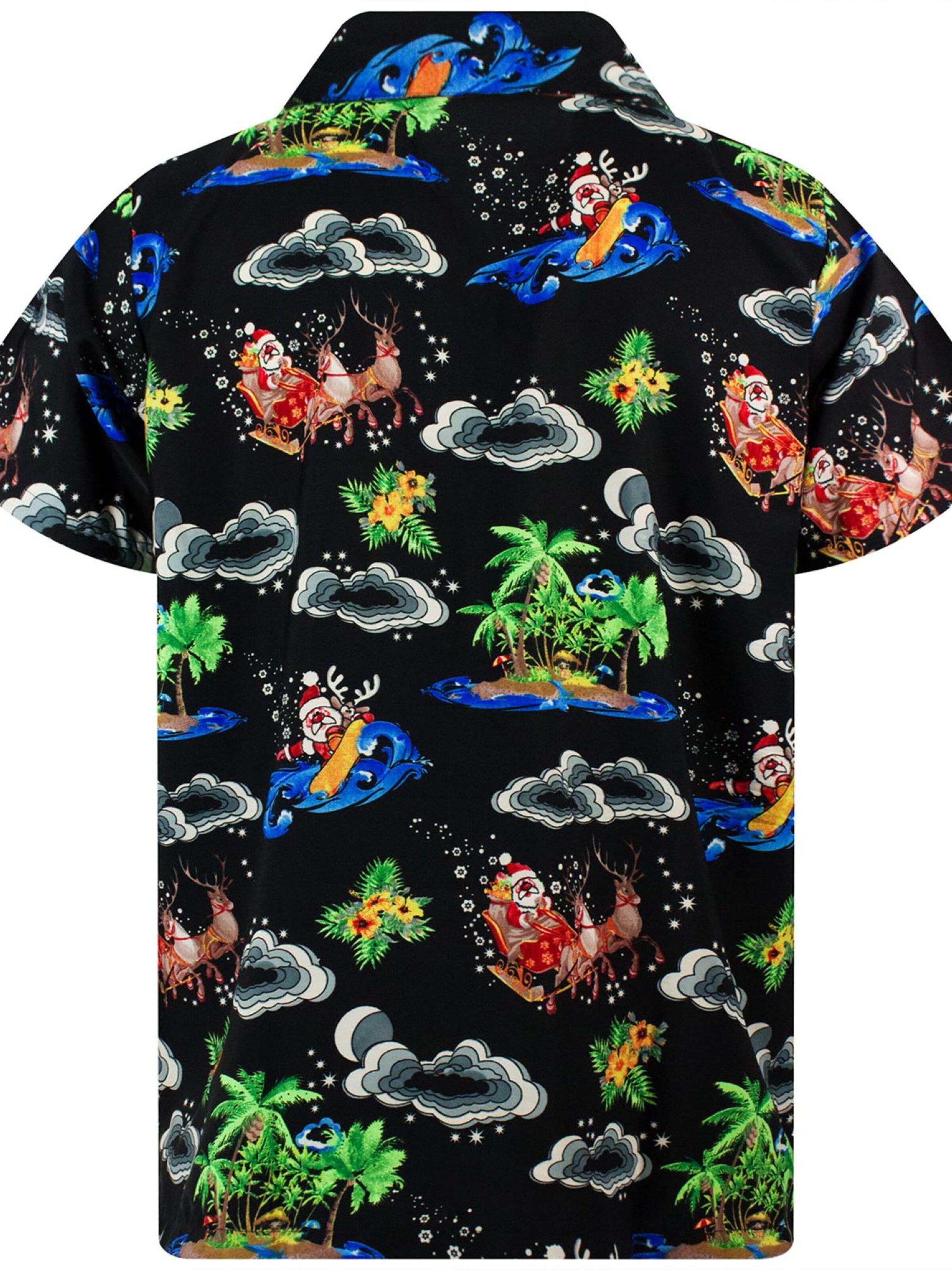 King Kameha Regular Fit Hemd 'Christmas Island'‌‌‌‌‌‌‌‌ in Schwarz