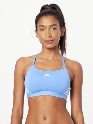 Bustino Reggiseno sportivo 'Aeroreact Light-Support 3-Stripes' di ADIDAS SPORTSWEAR in blu: frontale