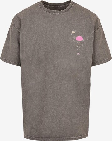 Merchcode Shirt ' Flamingo ' in Grijs: voorkant