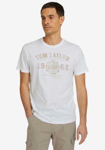 TOM TAILOR Regular Fit T-Shirt in Weiß: predná strana