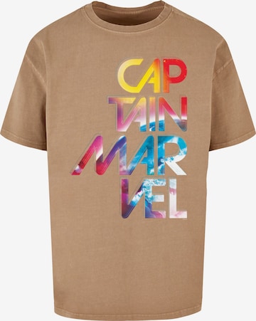 T-Shirt 'Captain Marvel - Galactic' ABSOLUTE CULT en beige : devant