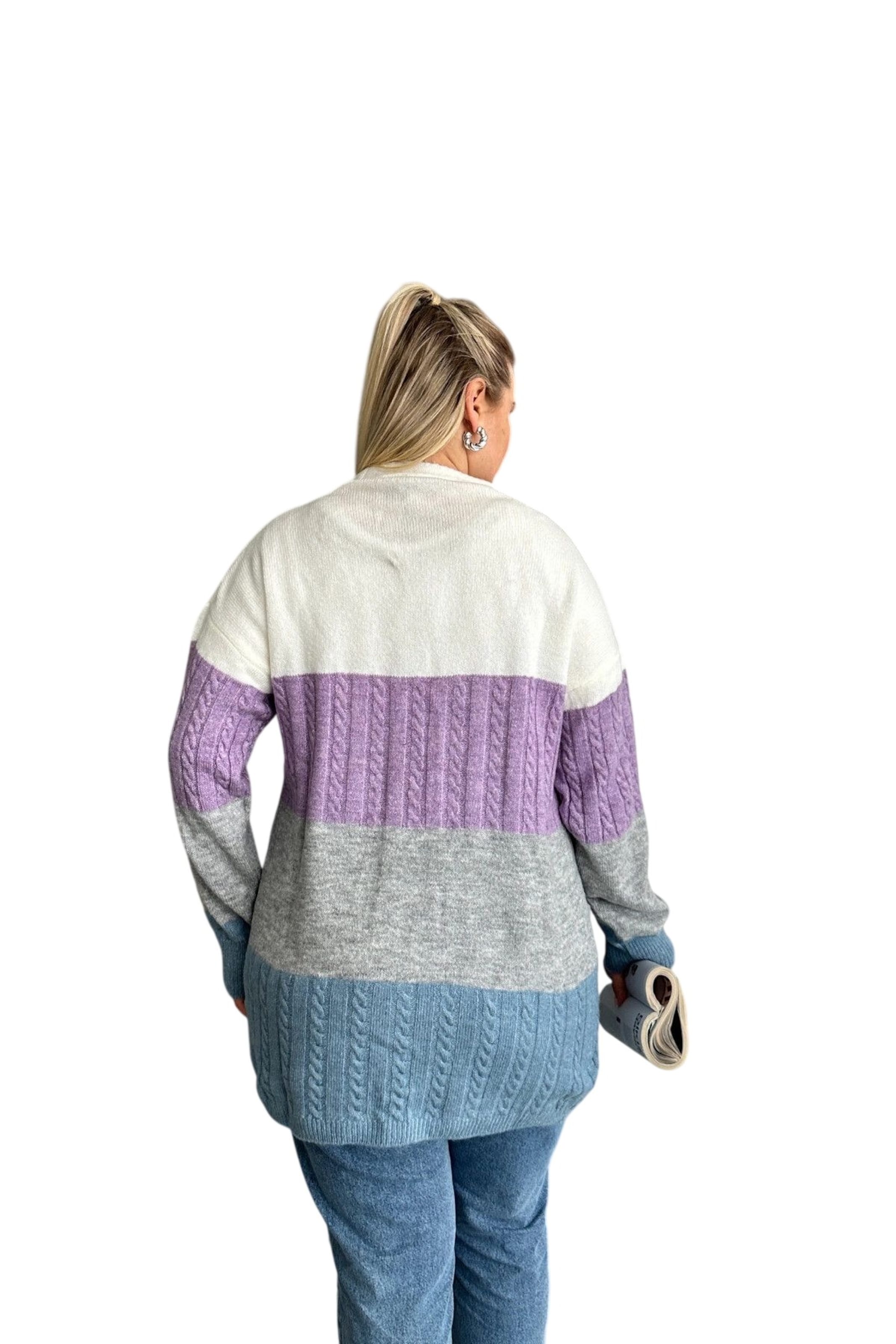 Stil Diva Strickjacke in Mischfarben