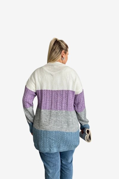 Stil Diva Strickjacke in hellblau / grau / lavendel / weiß, Produktansicht