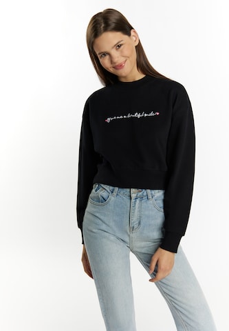 MYMO Sweatshirt 'Keepsudry' in Zwart: voorkant