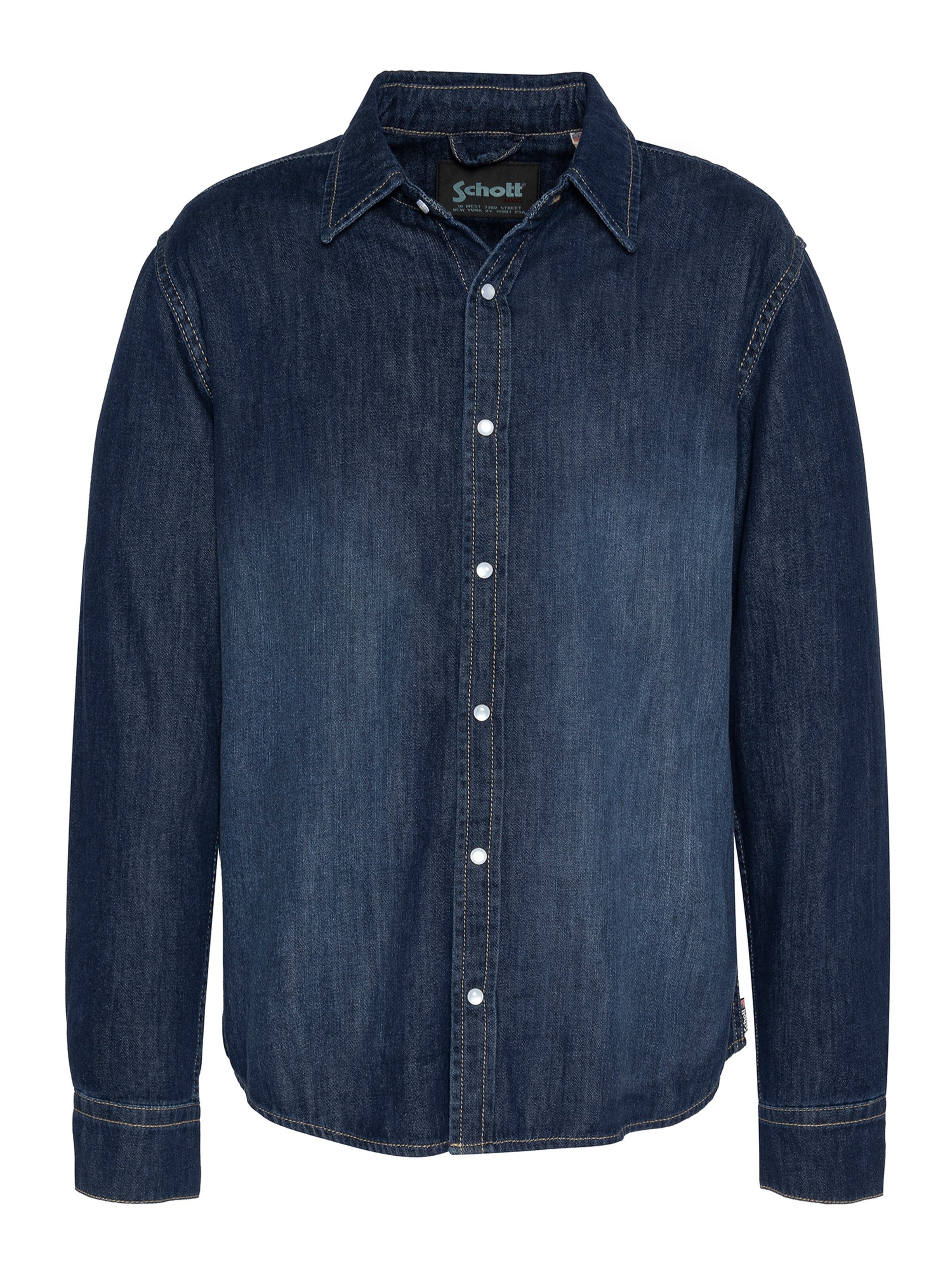 T-Shirt Schott NYC en bleu : devant