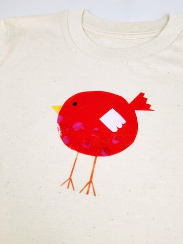 MelaDi Shirt 'Roter Vogel' in Weiß